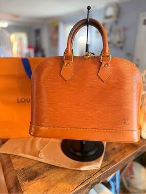 Louis Vuitton Orange Epi Alma Satchel
